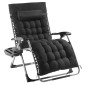 Καρέκλα VEVOR Zero Gravity, 33 ιντσών Zero Gravity Recliner Lounge Chair για εσωτερικούς και εξωτερικούς χώρους, Ρυθμιζόμενη καρέκλα Anti Gravity με μαξιλάρι, προσκέφαλο, υποπόδιο και ποτηροθήκη, 500 lbs, Μαύρο