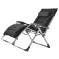 Καρέκλα VEVOR Zero Gravity, 33 ιντσών Zero Gravity Recliner Lounge Chair για εσωτερικούς και εξωτερικούς χώρους, Ρυθμιζόμενη καρέκλα Anti Gravity με μαξιλάρι, προσκέφαλο, υποπόδιο και ποτηροθήκη, 500 lbs, Μαύρο