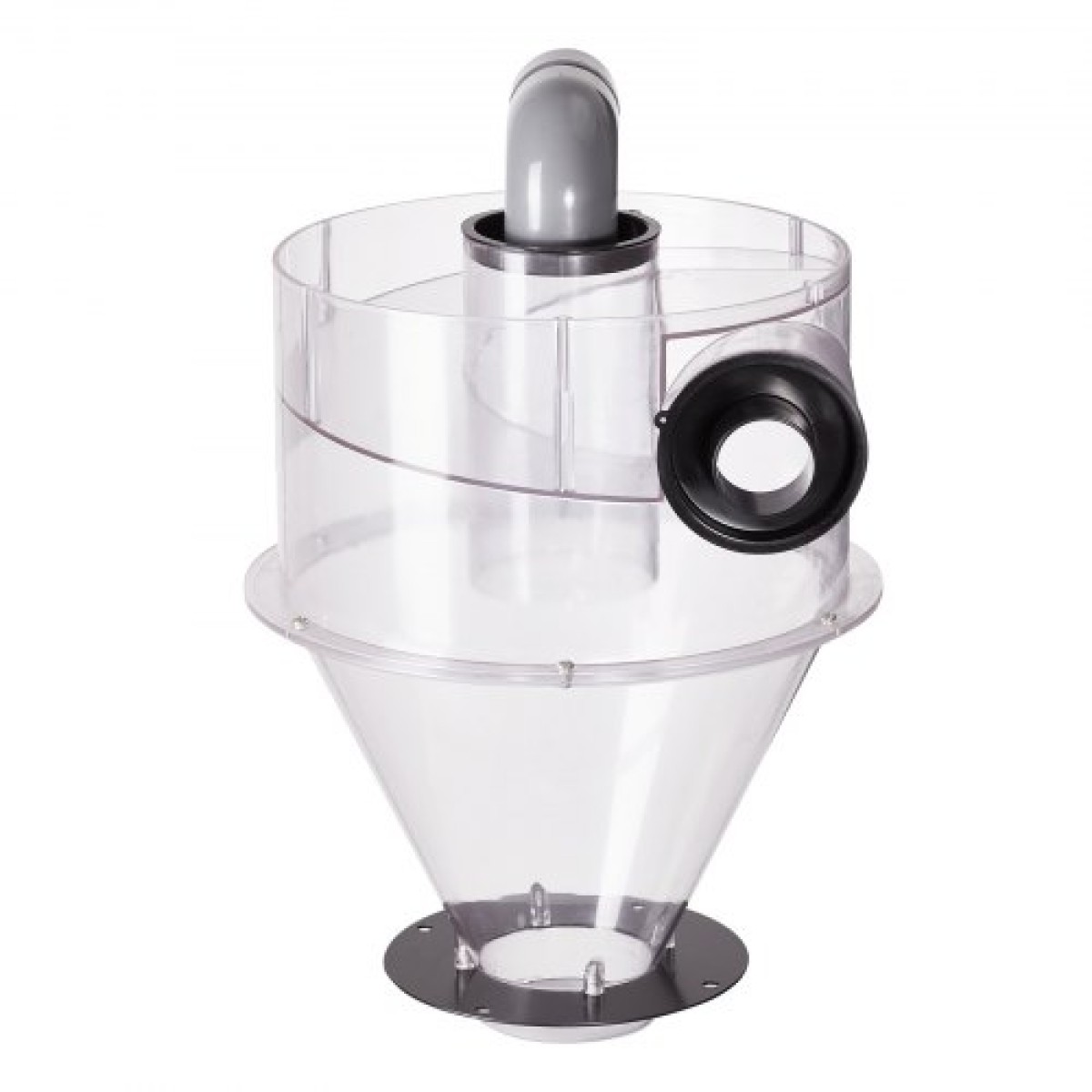 VEVOR Cyclone Dust Separator, 4" Retrofit Cyclone Separator for Dust Collectors, ABS Dust Support With 2" Hole O.D.Σύνδεσμος και σωλήνας για υγρές/στεγνές ηλεκτρικές σκούπες καταστήματος, Ταιριάζει σε δεξαμενή 18,9-37,85L (Εξαιρείται η δεξαμενή)