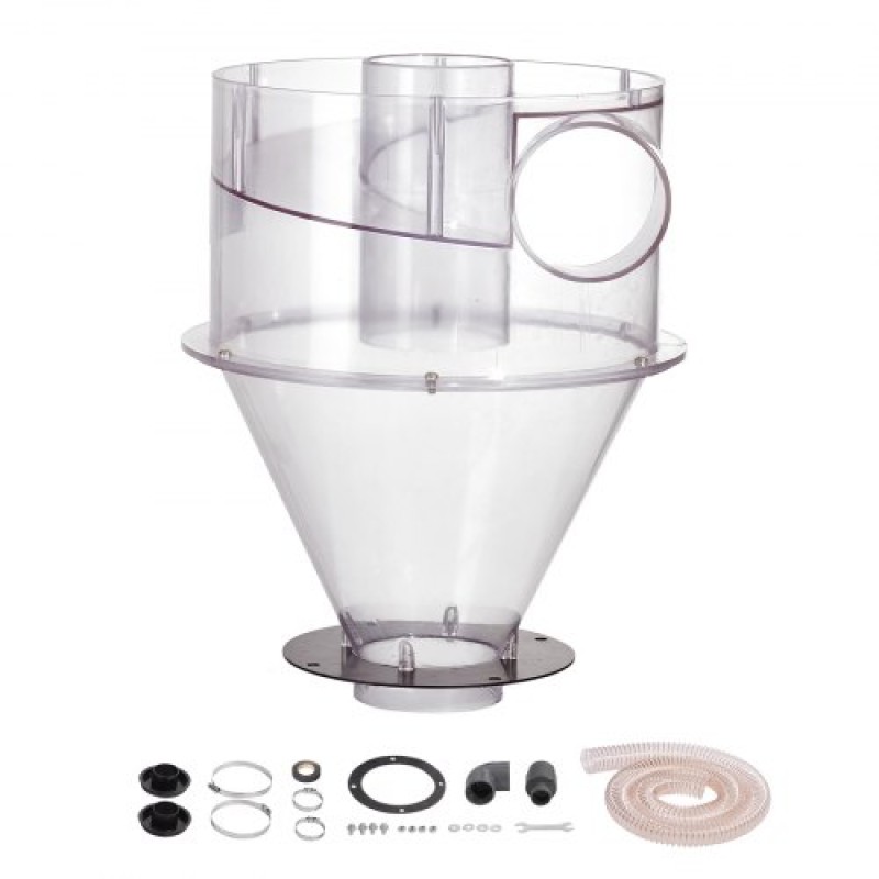 VEVOR Cyclone Dust Separator, 4" Retrofit Cyclone Separator for Dust Collectors, ABS Dust Support With 2" Hole O.D.Σύνδεσμος και σωλήνας για υγρές/στεγνές ηλεκτρικές σκούπες καταστήματος, Ταιριάζει σε δεξαμενή 18,9-37,85L (Εξαιρείται η δεξαμενή)