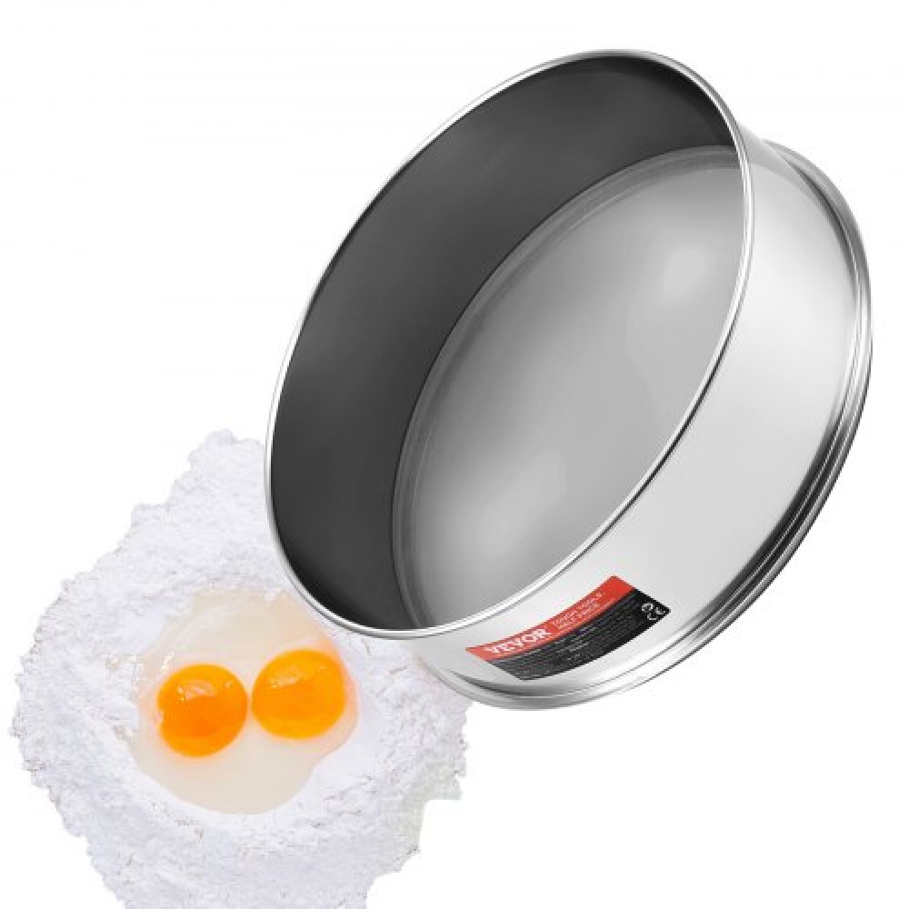 VEVOR Flour Sieve Fine Mesh, 150 Mesh Flour Sifter, 304 Inox Steel Fine Mesh Sifter Τροφίμων 12,6" λεπτών διχτυών για ψήσιμο, 5 μεγεθών Διχτυωτή τρύπα για Mungbean, ρύζι, αλεύρι, μαργαριτάρι σε σκόνη