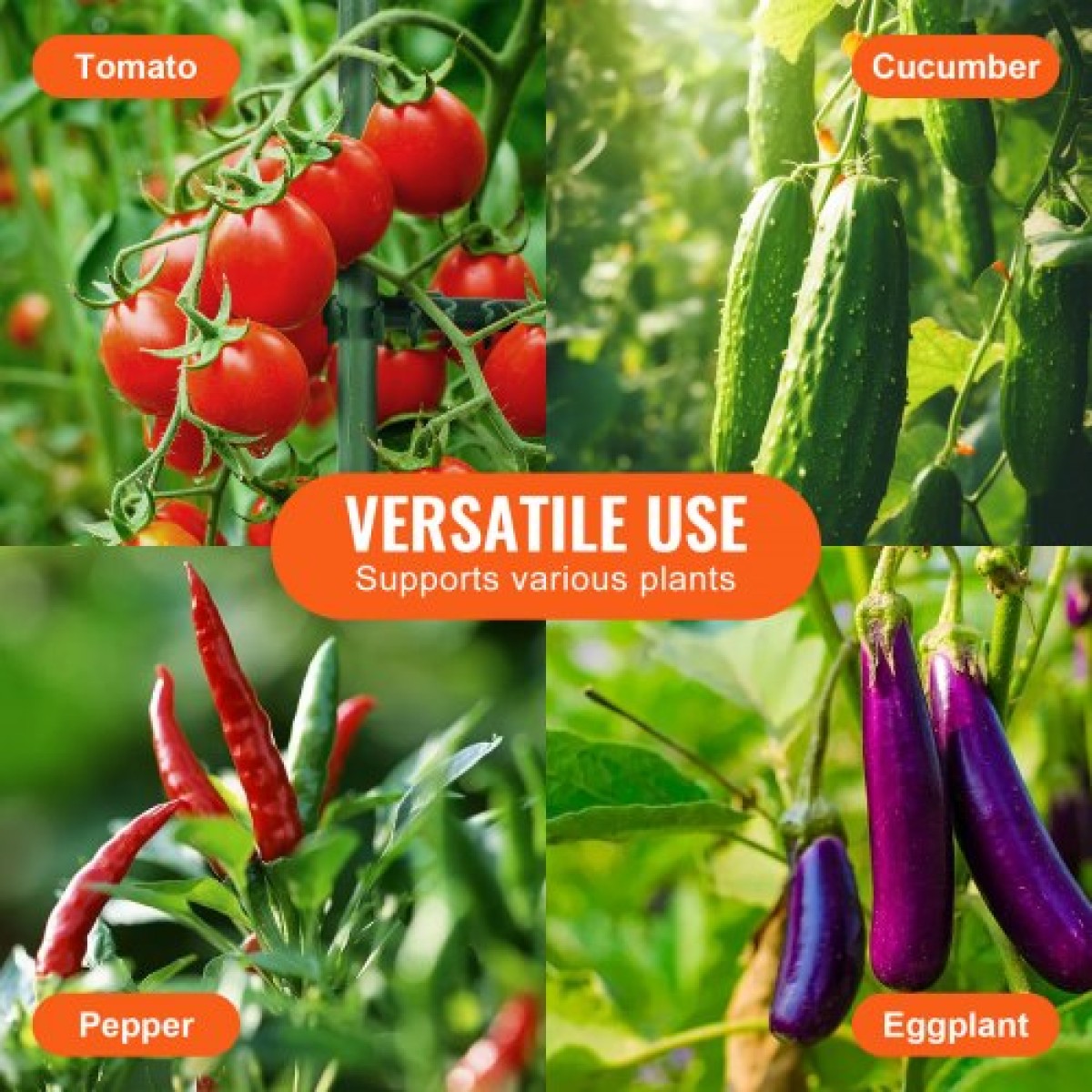 VEVOR 6 Packs Κλουβιά ντομάτας για κήπο, 48 ιντσών Tomato Trellis Plant Stakes Support, Stackable Tall Plant Support Cage, για υπερυψωμένο κρεβάτι κήπου, λαχανικά λουλούδια και αναρριχώμενα φυτά
