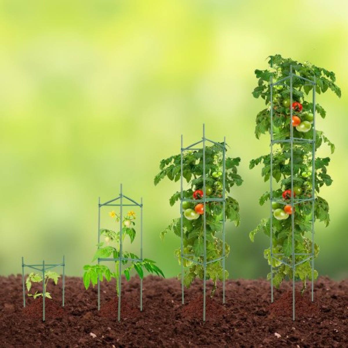 VEVOR 6 Packs Κλουβιά ντομάτας για κήπο, 48 ιντσών Tomato Trellis Plant Stakes Support, Stackable Tall Plant Support Cage, για υπερυψωμένο κρεβάτι κήπου, λαχανικά λουλούδια και αναρριχώμενα φυτά