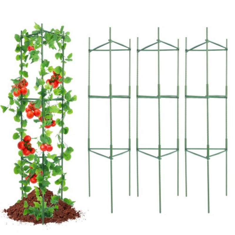 VEVOR 6 Packs Κλουβιά ντομάτας για κήπο, 48 ιντσών Tomato Trellis Plant Stakes Support, Stackable Tall Plant Support Cage, για υπερυψωμένο κρεβάτι κήπου, λαχανικά λουλούδια και αναρριχώμενα φυτά