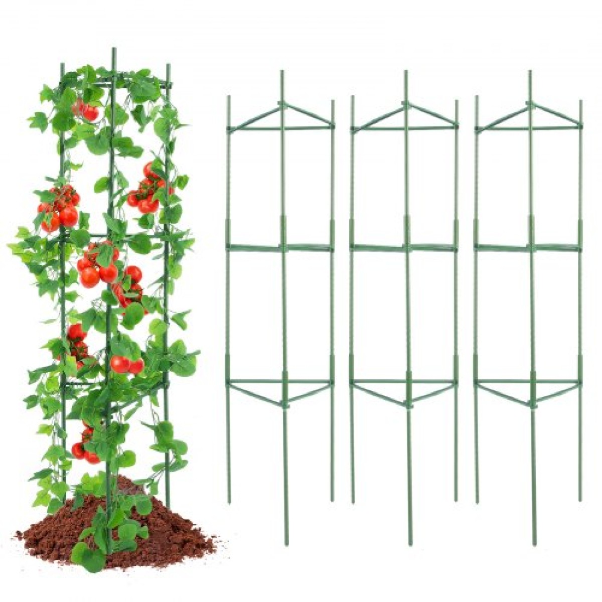VEVOR 6 Packs Κλουβιά ντομάτας για κήπο, 48 ιντσών Tomato Trellis Plant Stakes Support, Stackable Tall Plant Support Cage, για υπερυψωμένο κρεβάτι κήπου, λαχανικά λουλούδια και αναρριχώμενα φυτά