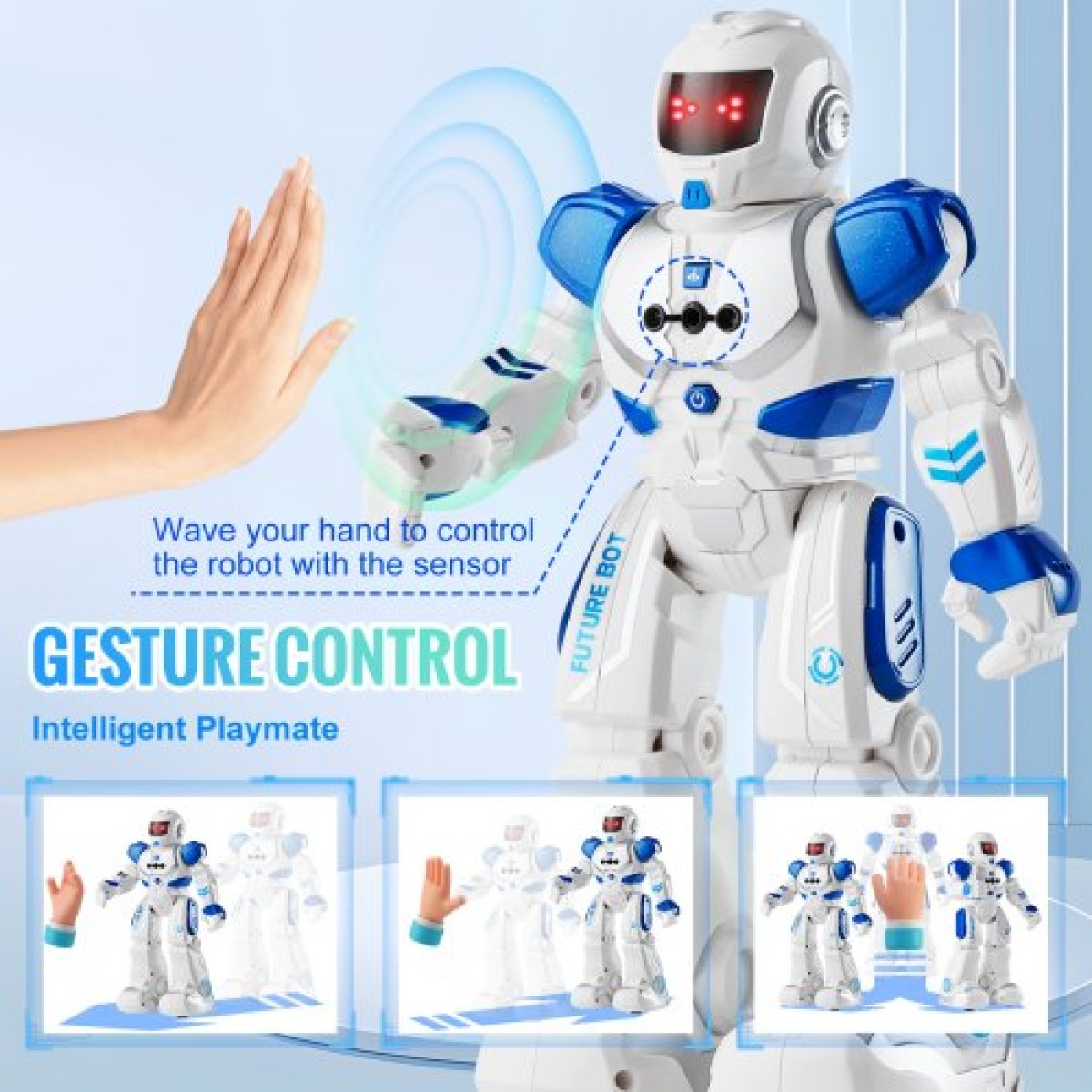 VEVOR RC Robot Toys for Children, Gesture Sensing Programmable Remote Control Smart Robot, Interactive Walking Singing Dancing Robot για Ηλικίες 3 4 5 6 7 8 10 12 ετών Δώρο γενεθλίων για αγόρια κορίτσια