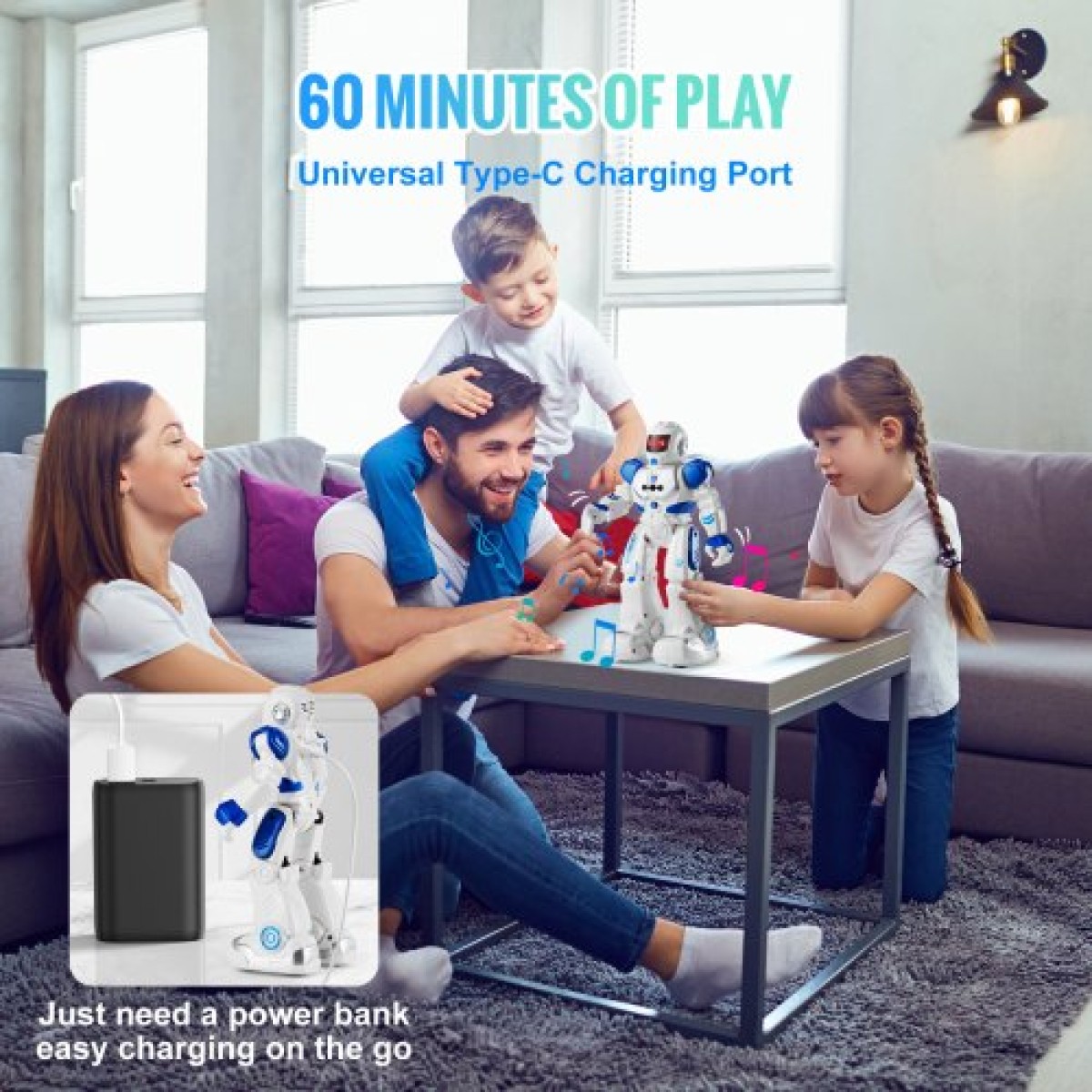 VEVOR RC Robot Toys for Children, Gesture Sensing Programmable Remote Control Smart Robot, Interactive Walking Singing Dancing Robot για Ηλικίες 3 4 5 6 7 8 10 12 ετών Δώρο γενεθλίων για αγόρια κορίτσια