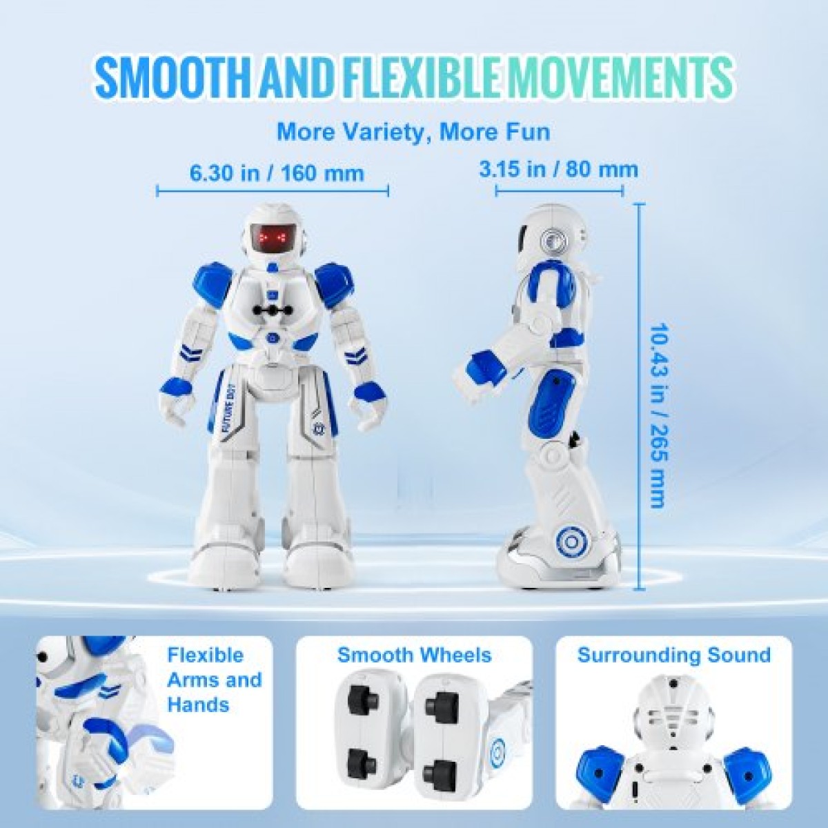 VEVOR RC Robot Toys for Children, Gesture Sensing Programmable Remote Control Smart Robot, Interactive Walking Singing Dancing Robot για Ηλικίες 3 4 5 6 7 8 10 12 ετών Δώρο γενεθλίων για αγόρια κορίτσια