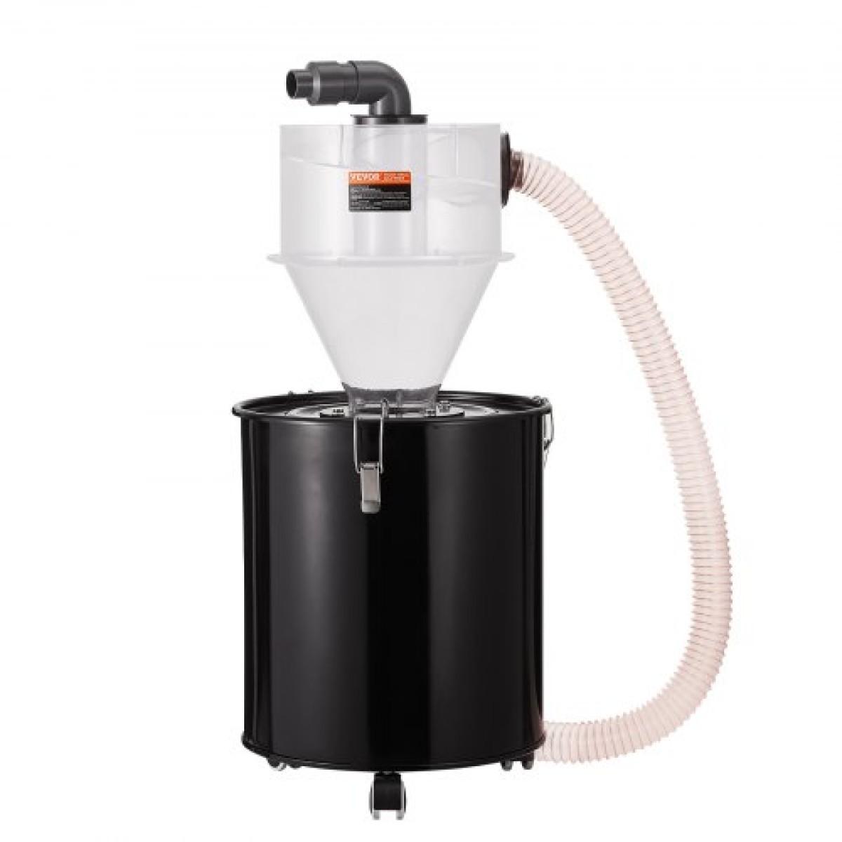 VEVOR Cyclone Dust Separator with Metal Tank, 4" Retrofit Cyclone Separator for Dust Collectors, ABS Dust Support With 2" Hole O.D.Σύνδεσμος & σωλήνας για υγρές/στεγνές ηλεκτρικές σκούπες καταστήματος, Ταιριάζει σε δοχείο 50L