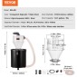 VEVOR Cyclone Dust Separator with Metal Tank, 4" Retrofit Cyclone Separator for Dust Collectors, ABS Dust Support With 2" Hole O.D.Σύνδεσμος & σωλήνας για υγρές/στεγνές ηλεκτρικές σκούπες καταστήματος, Ταιριάζει σε δοχείο 50L