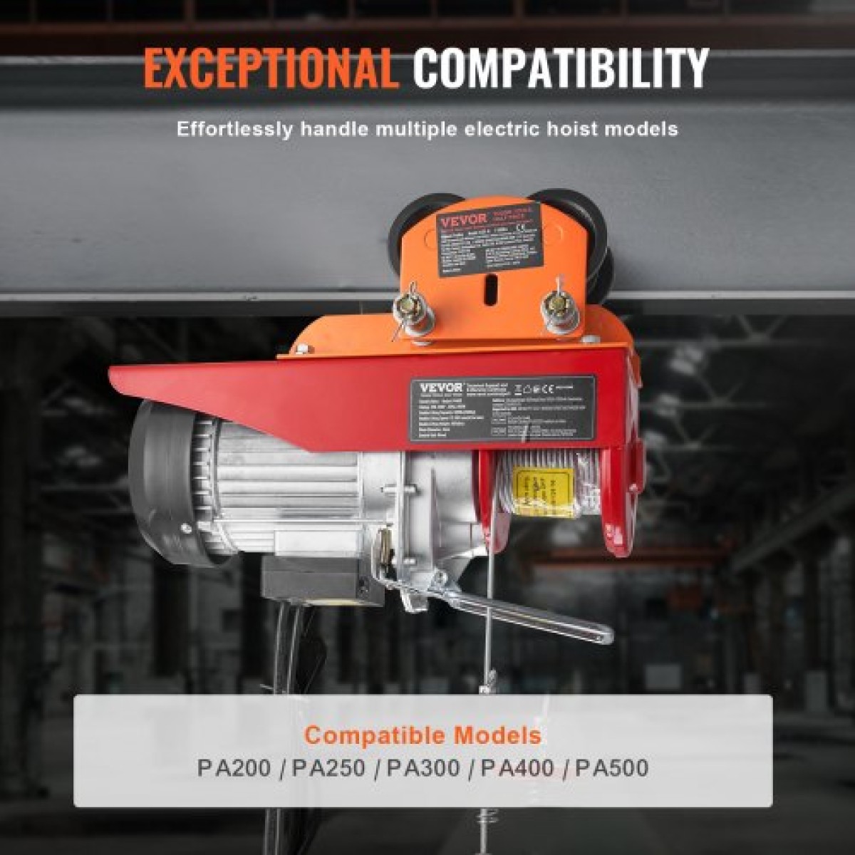 Χειροκίνητο καροτσάκι VEVOR Electric Hoist, 499 kg/0,5 Ton χωρητικότητα για PA200 PA250 PA300 PA400 PA500, Push Beam Trolley with Dual Wheels, 6 cm-12 cm Ρυθμιζόμενο πλάτος φλάντζας για ευθεία κυρτή δοκό I