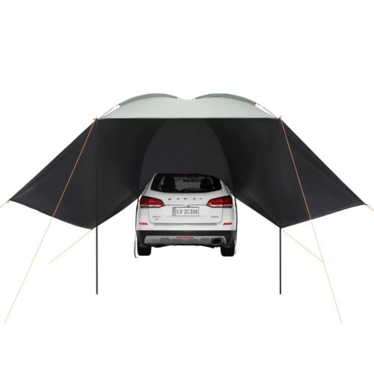 VEVOR Vehicle Awning, Large 10' x 7' Shade Coverage Πλαϊνή τέντα αυτοκινήτου, PU2000mm UV50+ Τέντα αυτοκινήτου με εκτεταμένα πλαϊνά κουβούκλια και φορητή τσάντα αποθήκευσης, Κατάλληλη για φορτηγά, SUV, Van, Campers