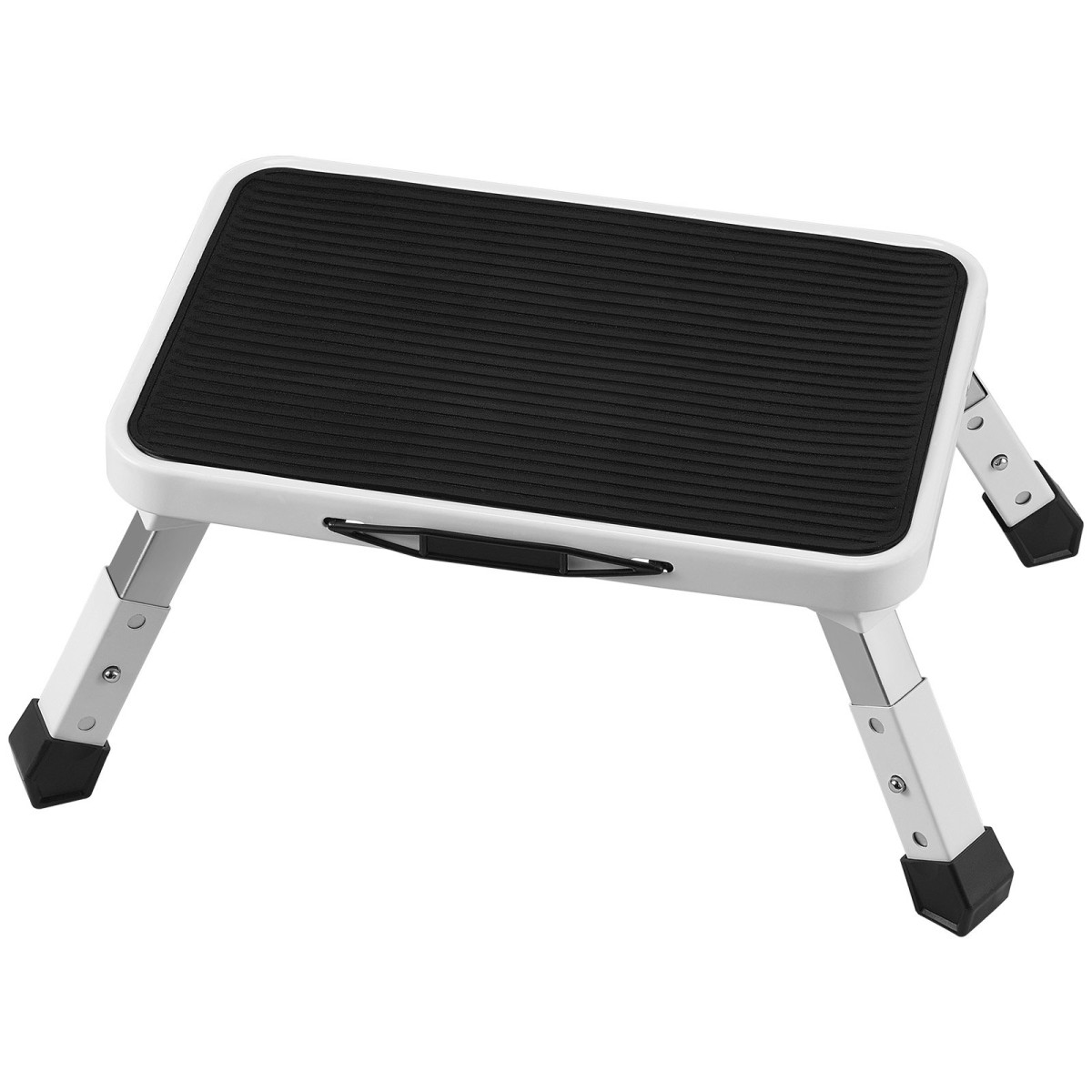 VEVOR Step Stool 1-Step 150KG Χωρητικότητα, Πτυσσόμενη ατσάλινη σκάλα 3 ρυθμιζόμενο ύψος, φορητά σκαμπό για ενήλικες, αντιολισθητικές στιβαρές σκάλες για γραφείο, τροχόσπιτα, κατοικίδια, μπάνια, υπνοδωμάτια