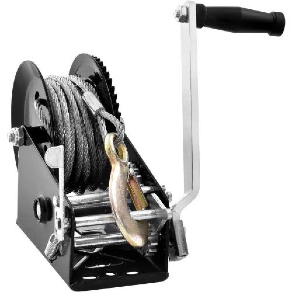 Βαρούλκο χειρός VEVOR, χωρητικότητα έλξης 1587,6 kg, Βαρούλκο ρυμουλκούμενου σκάφους Βαρούλκο βαρέως τύπου σχοινιού με συρμάτινο καλώδιο 1005,8 cm και καστάνια διπλής κατεύθυνσης, χειροκίνητο βαρούλκο με μανιβέλα για ρυμουλκούμενο ρυμουλκούμενο, σκάφος ή 