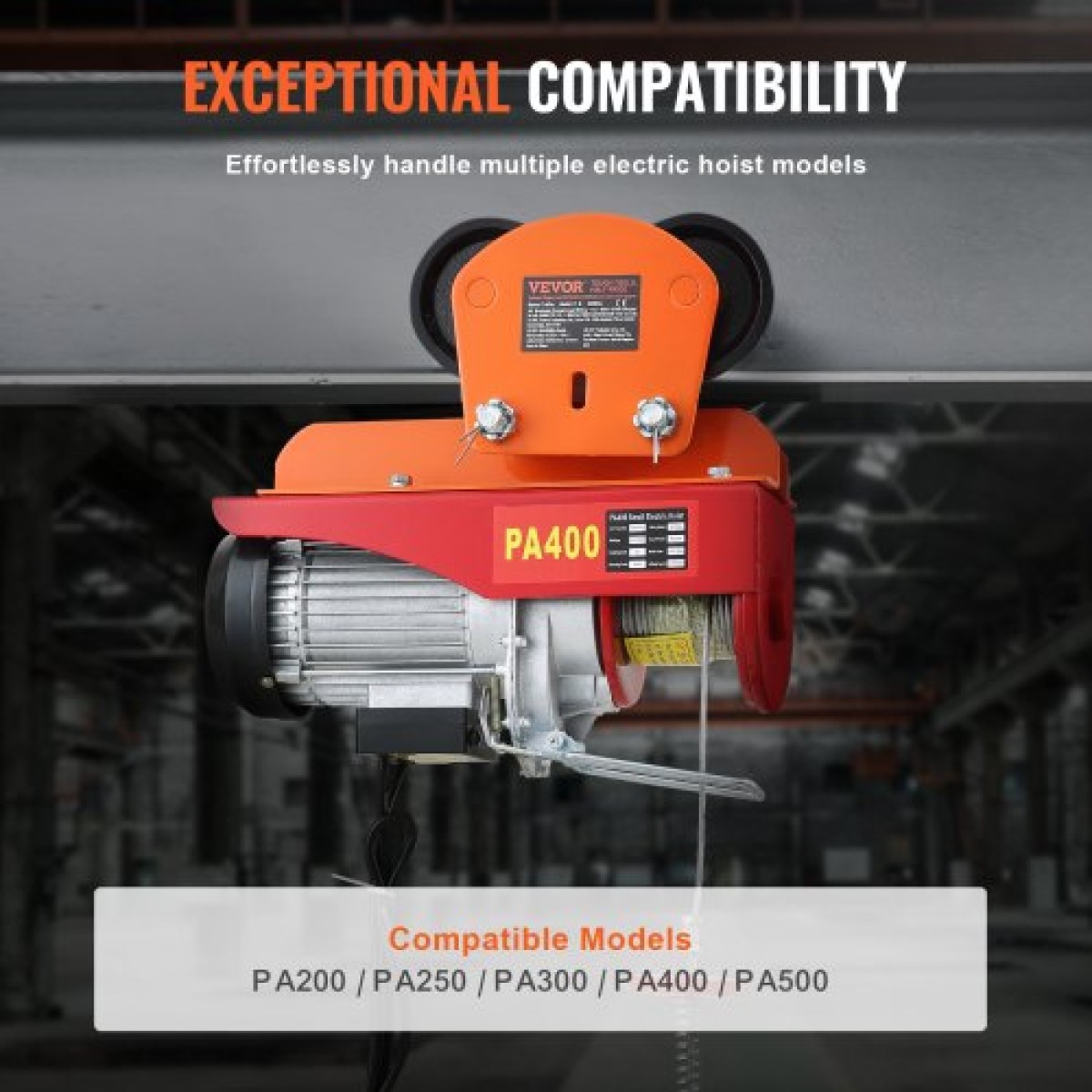 Χειροκίνητο καροτσάκι VEVOR Electric Hoist, χωρητικότητα 998 kg/1 τόνο για PA200 PA250 PA300 PA400 PA500, Καρότσι Push Beam with Dual Wheels, 6,8 cm-11 cm Ρυθμιζόμενο πλάτος φλάντζας δοκού για ευθεία καμπύλη δοκό
