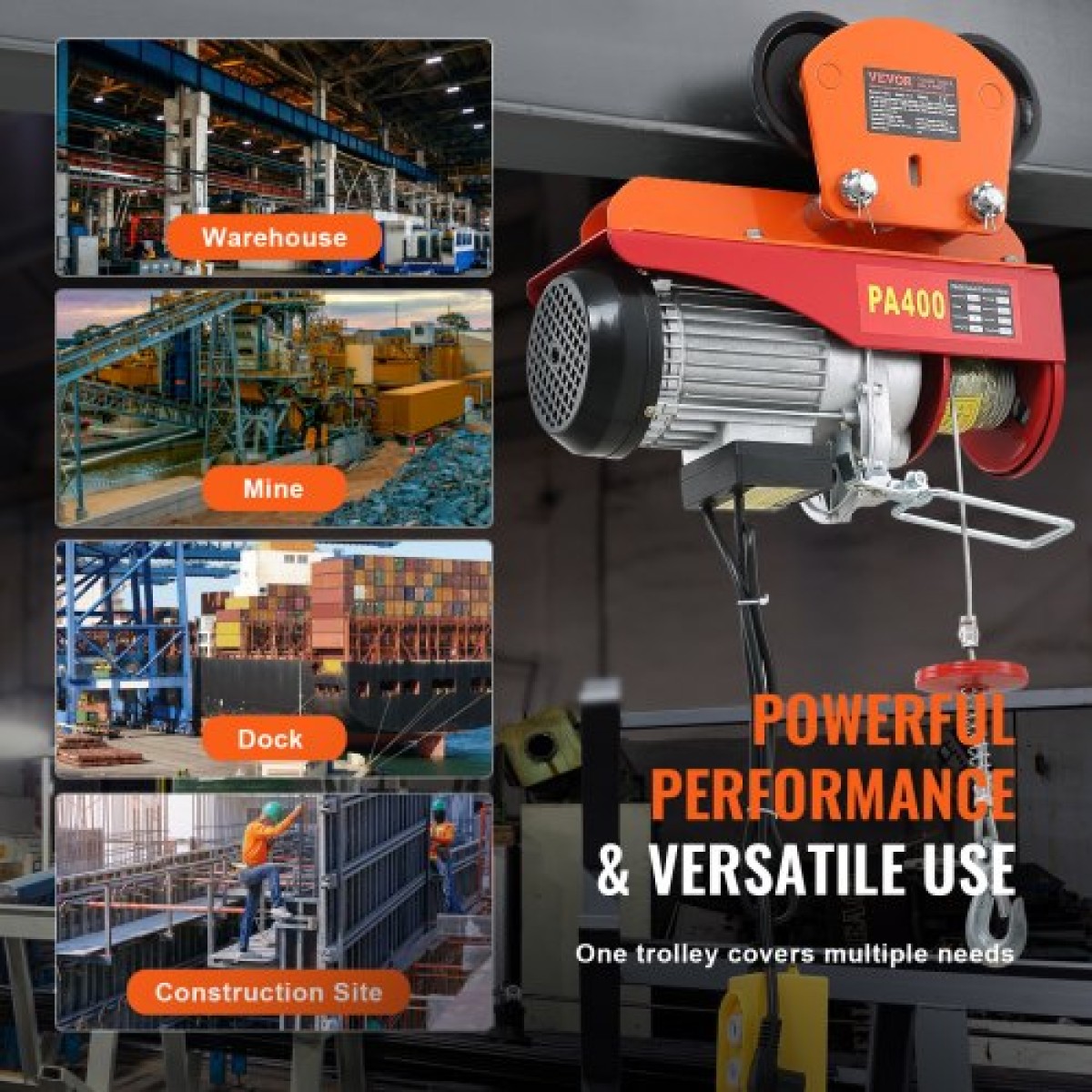 Χειροκίνητο καροτσάκι VEVOR Electric Hoist, χωρητικότητα 998 kg/1 τόνο για PA200 PA250 PA300 PA400 PA500, Καρότσι Push Beam with Dual Wheels, 6,8 cm-11 cm Ρυθμιζόμενο πλάτος φλάντζας δοκού για ευθεία καμπύλη δοκό