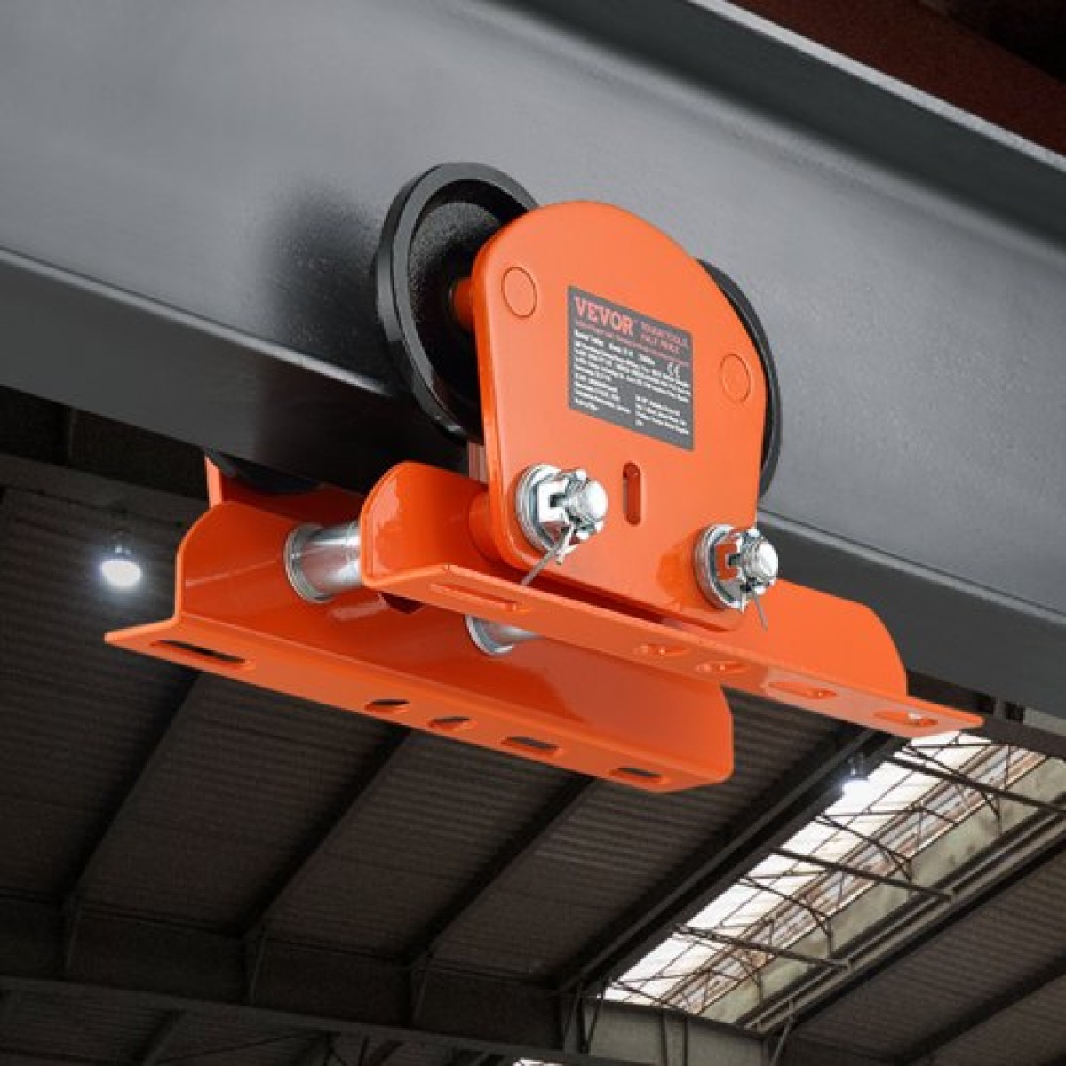 Χειροκίνητο καροτσάκι VEVOR Electric Hoist, χωρητικότητα 998 kg/1 τόνο για PA200 PA250 PA300 PA400 PA500, Καρότσι Push Beam with Dual Wheels, 6,8 cm-11 cm Ρυθμιζόμενο πλάτος φλάντζας δοκού για ευθεία καμπύλη δοκό