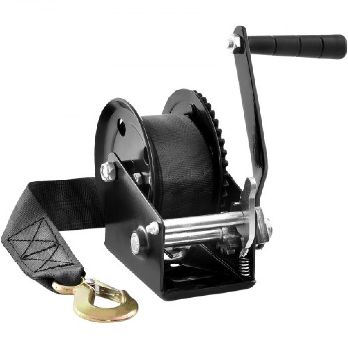 Βαρούλκο χειρός VEVOR, χωρητικότητα έλξης 544,3 kg, Βαρούλκο ρυμουλκούμενου σκάφους Στρόφαλο βαρέως τύπου σχοινιού με ιμάντα πολυεστέρα 701 cm και καστάνια διπλής κατεύθυνσης, χειροκίνητο βαρούλκο με μανιβέλα για ρυμούλκηση τρέιλερ, σκάφους ή ATV
