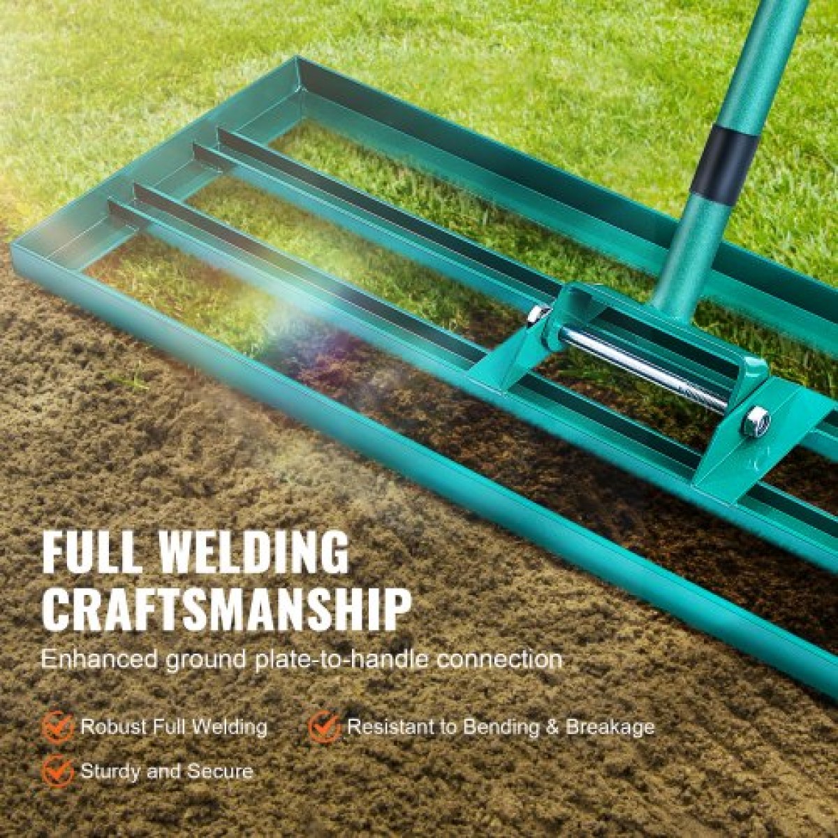 VEVOR Lan Leveling Rake, Εργαλείο γκαζόν επιπέδου 30"x10", Επίπεδο γκαζόν βαρέως τύπου με ατσάλινη εκτεταμένη λαβή 78", Στολή ισοπεδωτική τσουγκράνα αυλής για κήπο, γκαζόν γκολφ, αγρόκτημα
