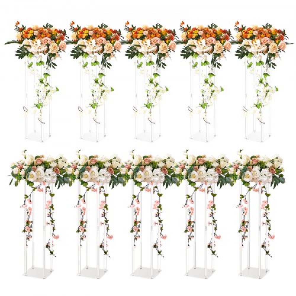 VEVOR 10PCS 23,6 ιντσών/60 εκ. Υψηλό σταντ για λουλούδια γάμου, με ακρυλικό laminate, ακρυλικό βάζο με στήλη γεωμετρικά κεντρικά στάντ, φλοράλ ράφι οθόνης για δεξίωση εκδηλώσεων T-Stage, Διακόσμηση για πάρτι σπιτιού