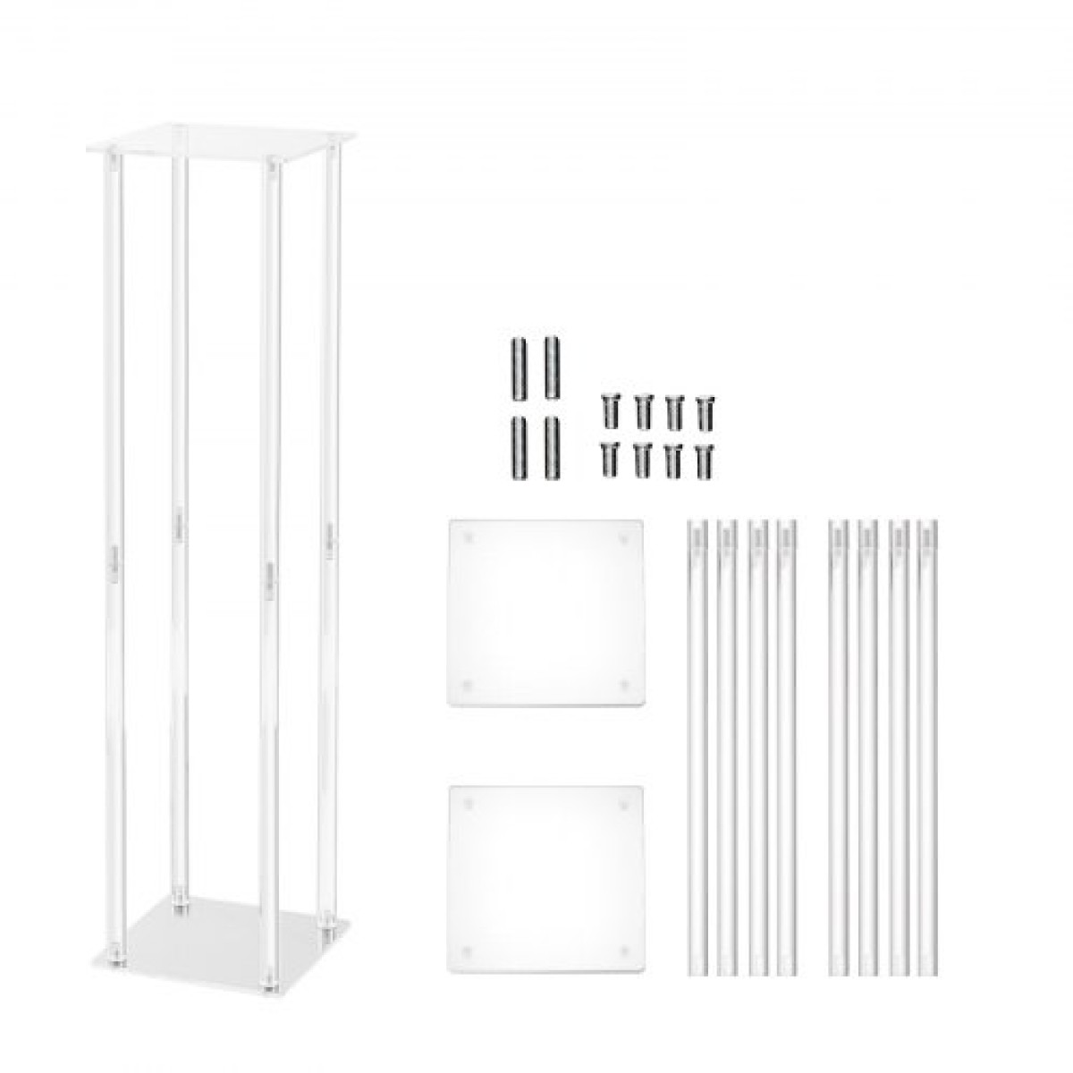 VEVOR 10PCS 23,6 ιντσών/60 εκ. Υψηλό σταντ για λουλούδια γάμου, με ακρυλικό laminate, ακρυλικό βάζο με στήλη γεωμετρικά κεντρικά στάντ, φλοράλ ράφι οθόνης για δεξίωση εκδηλώσεων T-Stage, Διακόσμηση για πάρτι σπιτιού
