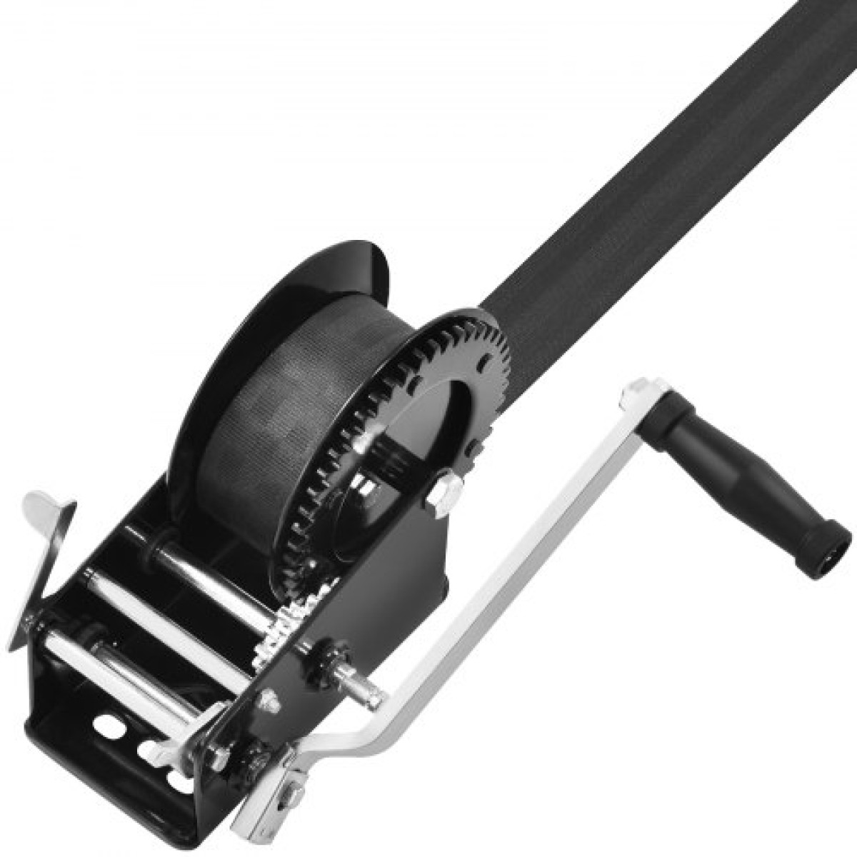 Βαρούλκο χειρός VEVOR, χωρητικότητα έλξης 1587,6 kg, Βαρούλκο ρυμουλκούμενου σκάφους Βαρούλκο βαρέως τύπου σχοινιού με ιμάντα πολυεστέρα 1005,8 cm και καστάνια διπλής κατεύθυνσης, χειροκίνητο βαρούλκο με μανιβέλα για ρυμουλκούμενο ρυμουλκούμενο, σκάφος ή 
