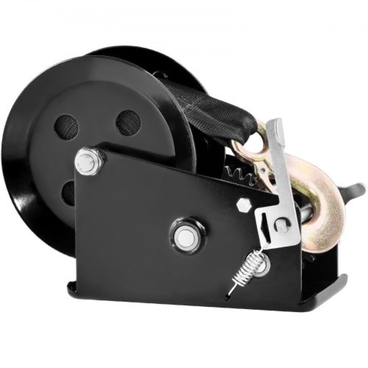 Βαρούλκο χειρός VEVOR, χωρητικότητα έλξης 1587,6 kg, Βαρούλκο ρυμουλκούμενου σκάφους Βαρούλκο βαρέως τύπου σχοινιού με ιμάντα πολυεστέρα 1005,8 cm και καστάνια διπλής κατεύθυνσης, χειροκίνητο βαρούλκο με μανιβέλα για ρυμουλκούμενο ρυμουλκούμενο, σκάφος ή 
