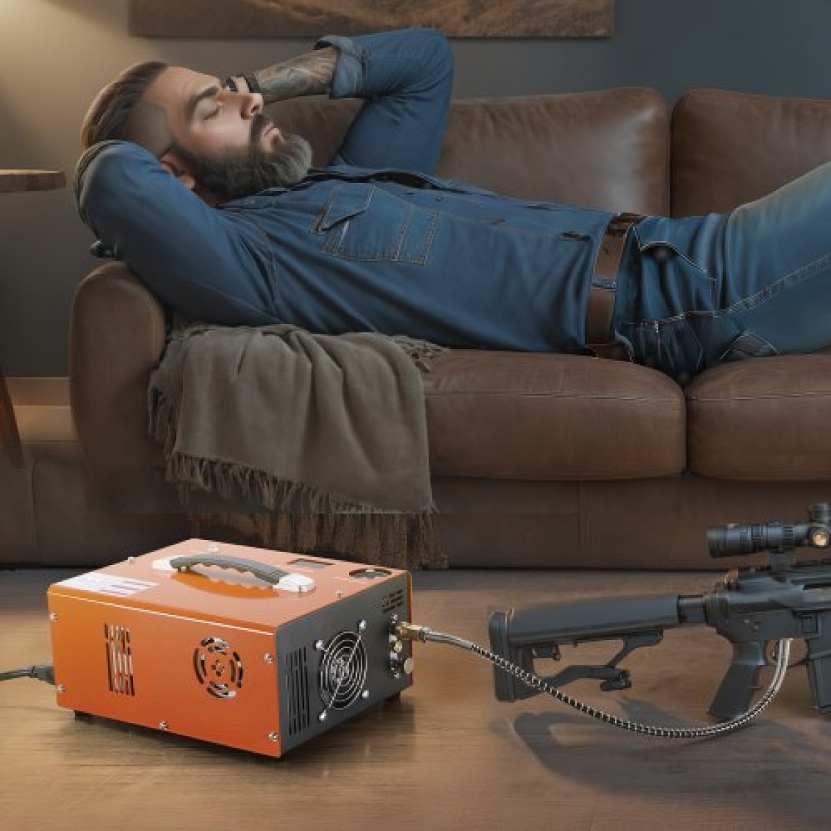 VEVOR PCP Air Compressor, 4500PSI Portable PCP Airgun Compressor με ενσωματωμένο μετατροπέα, Auto-Stop |DC12V/AC230V |Αντλία συμπιεστή δοχείου Paintball χωρίς λάδι και νερό για αεροβόλο τουφέκι, μπουκάλι κατάδυσης