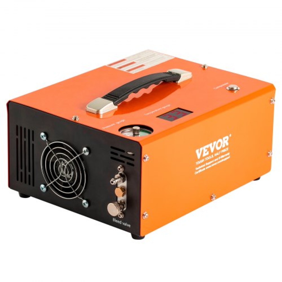 VEVOR PCP Air Compressor, 4500PSI Portable PCP Airgun Compressor με ενσωματωμένο μετατροπέα, Auto-Stop |DC12V/AC230V |Αντλία συμπιεστή δοχείου Paintball χωρίς λάδι και νερό για αεροβόλο τουφέκι, μπουκάλι κατάδυσης