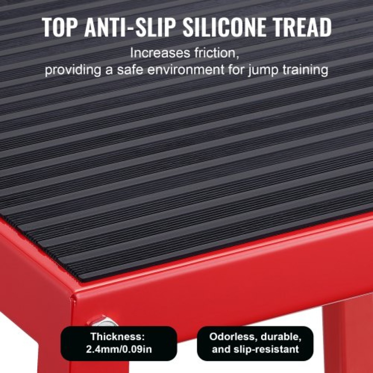 VEVOR Plyometric Jump Box, 12 Inch Plyo Box, Steel Plyometric Platform and Jumping Agility Box, Anti-slip Fitness Step Up Box for Home Gym Training, Conditioning Strength Training, Κόκκινο