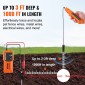 VEVOR Underground Cable Locator, 3 FT Max.Detection Depth, Wire Tracer Break Detector Finder with Earphone, 1000 FT Max.Detection Length Tester for Pet Fence Buried Sprinkler Valve Irigation
