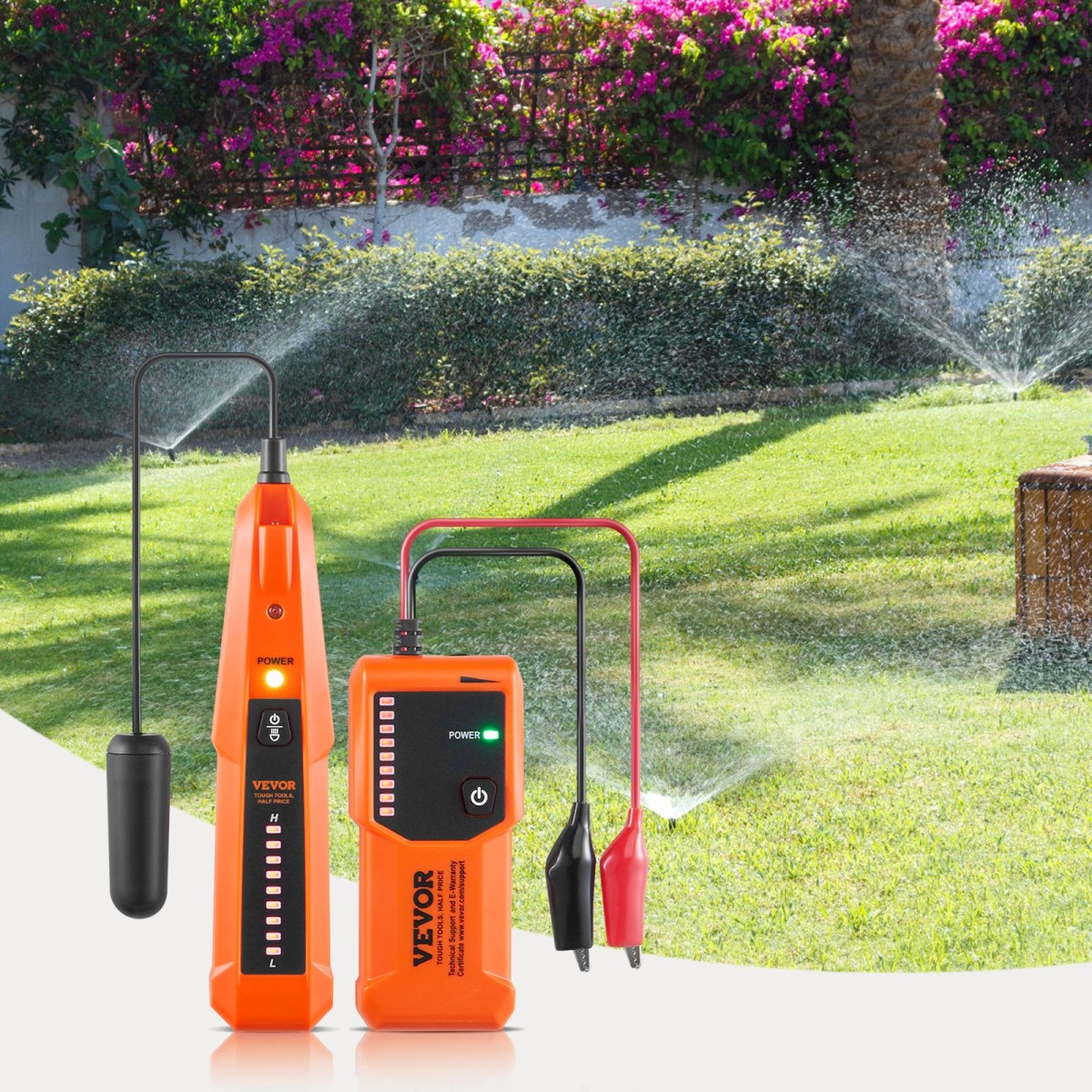 VEVOR Underground Cable Locator, 3 FT Max.Detection Depth, Wire Tracer Break Detector Finder with Earphone, 1000 FT Max.Detection Length Tester for Pet Fence Buried Sprinkler Valve Irigation