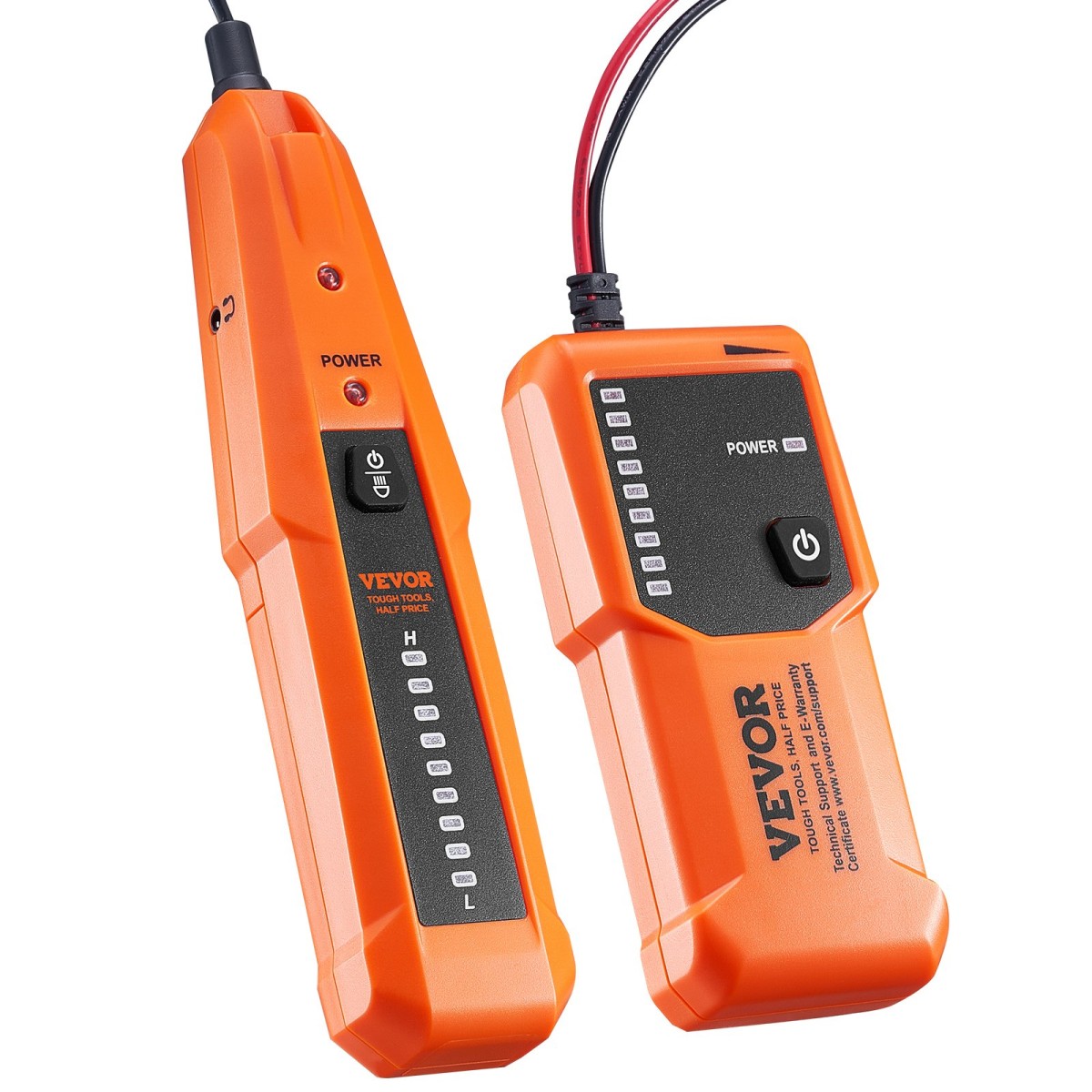 VEVOR Underground Cable Locator, 3 FT Max.Detection Depth, Wire Tracer Break Detector Finder with Earphone, 1000 FT Max.Detection Length Tester for Pet Fence Buried Sprinkler Valve Irigation