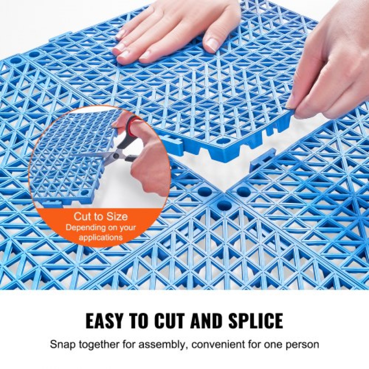 VEVOR Modular Interlocking Cushion, 50 Pack 30 x 30 cm Splicing Drinage Mats, Μαλακό PVC Πλακάκια δαπέδου αποχέτευσης, Αντιολισθητικές οπές αποστράγγισης για τουαλέτα, Μπάνιο, Κουζίνα, Πισίνα, Υγρό Χώρο, Μπλε