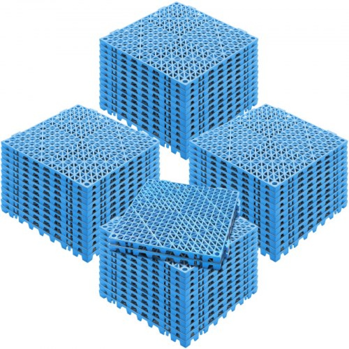 VEVOR Modular Interlocking Cushion, 50 Pack 30 x 30 cm Splicing Drinage Mats, Μαλακό PVC Πλακάκια δαπέδου αποχέτευσης, Αντιολισθητικές οπές αποστράγγισης για τουαλέτα, Μπάνιο, Κουζίνα, Πισίνα, Υγρό Χώρο, Μπλε