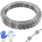 VEVOR Razor Wires, 75 m Razor Barbed Wire, 5 Rolls Razor Wire Περίφραξη Razor Fence, Razor Ribbon Razor Wire Galvanized Razor Wire Fence, Rolls Razor Wire for Garden