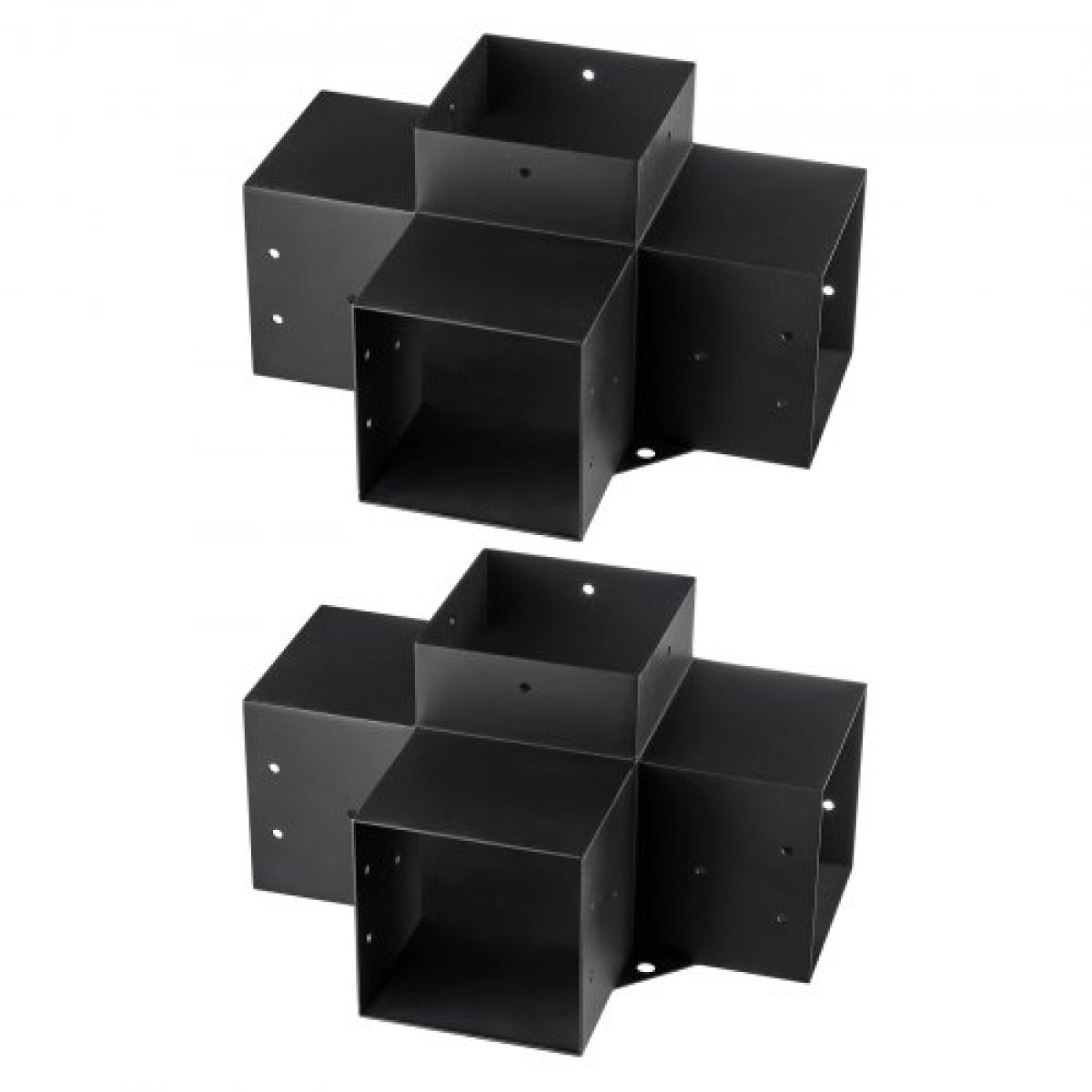 Σετ βραχίονα πέργκολας VEVOR 6''x6''(Εσωτερικό μέγεθος 5,6x5,6), 2 τμχ γωνιακό στήριγμα 4-Way Heavy Duty Woodworks DIY Post Base Kit, Ξύλινα δοκάρια εύκολης εγκατάστασης για κιόσκια, πέργκολες βεράντας, ξύλινη καμπίνα εξωτερικού χώρου
