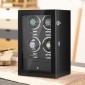 VEVOR Watch Winder, Watch Winder για 4 ανδρικά και γυναικεία αυτόματα ρολόγια, με 4 εξαιρετικά αθόρυβα ιαπωνικά μοτέρ Mabuchi, μπλε φως LED και αντάπτορα, κέλυφος πλακέτας υψηλής πυκνότητας και μαύρο PU