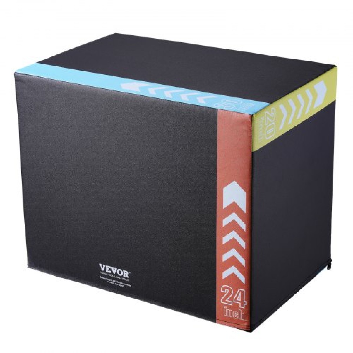 VEVOR 3 σε 1 Plyometric Jump Box, 30/24/20 Inch Cotton Plyo Box, Platform & Jumping Agility Box, Anti-slip Fitness Step Up Box for Home Gym Training, Conditioning Strength Training, Μαύρο