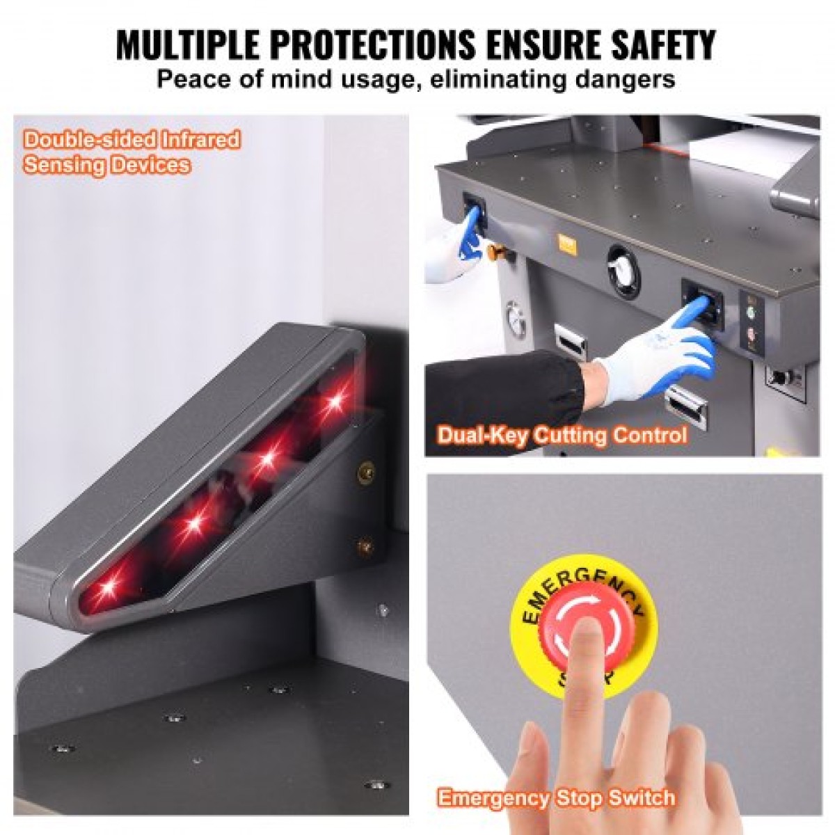 VEVOR Electric Hydraulic Paper Cutter 660,4 mm Πλάτος κοπής 80 mm Πάχος 177,8 mm Σίτα