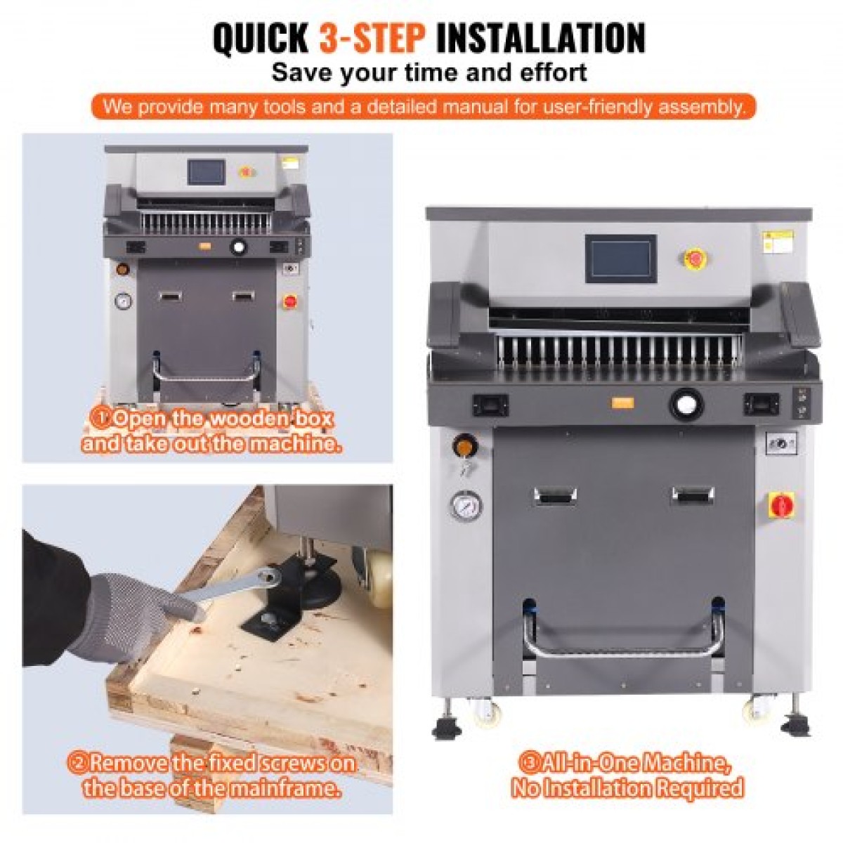 VEVOR Electric Hydraulic Paper Cutter 660,4 mm Πλάτος κοπής 80 mm Πάχος 177,8 mm Σίτα