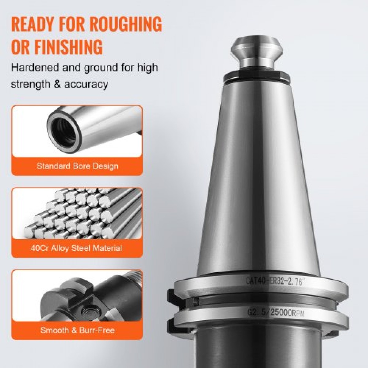 VEVOR CAT40 Collet Holder ER 16/32 Collet Set, 35 PCs, SLN FMB ER16/32 APU Tool Holder Spring Steel Collet τσοκ με 10 μπουλόνια έλξης και 3 κλειδιά, για τρυπάνια φρέζας