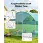 VEVOR Metal Chicken Coop, 9.8x6.5x6.5ft Μεγάλες πίστες κοτόπουλου με κάλυμμα, περίβλημα Doom Roof Hen House με κλειδαριά ασφαλείας, Στυλό πουλερικών για υπαίθριο κλουβί πάπιας για αυλή, φάρμα, αυλή