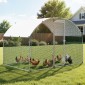 VEVOR Metal Chicken Coop, 9.8x6.5x6.5ft Μεγάλες πίστες κοτόπουλου με κάλυμμα, περίβλημα Doom Roof Hen House με κλειδαριά ασφαλείας, Στυλό πουλερικών για υπαίθριο κλουβί πάπιας για αυλή, φάρμα, αυλή