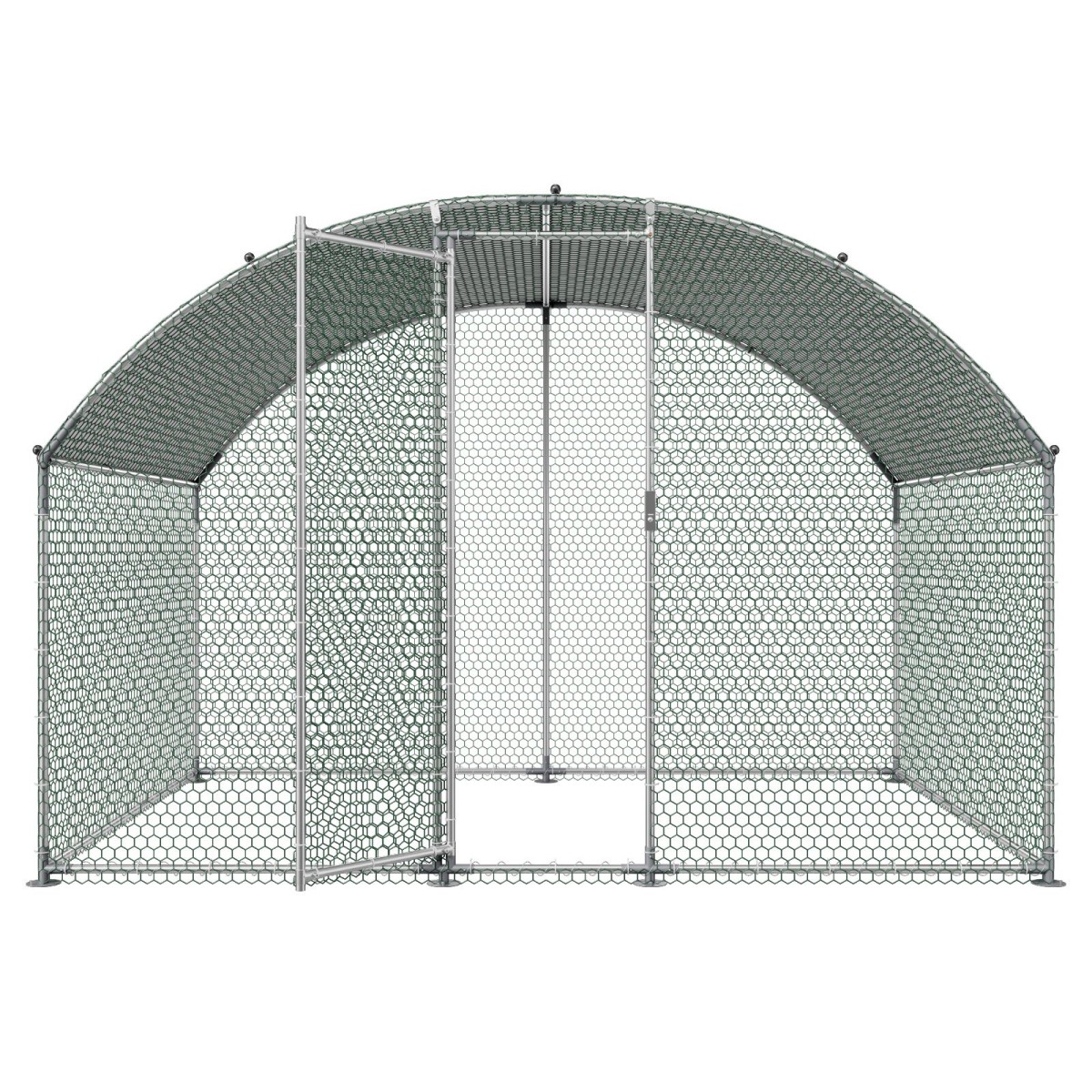 VEVOR Metal Chicken Coop, 9.8x6.5x6.5ft Μεγάλες πίστες κοτόπουλου με κάλυμμα, περίβλημα Doom Roof Hen House με κλειδαριά ασφαλείας, Στυλό πουλερικών για υπαίθριο κλουβί πάπιας για αυλή, φάρμα, αυλή