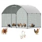 VEVOR Metal Chicken Coop, 9.8x6.5x6.5ft Μεγάλες πίστες κοτόπουλου με κάλυμμα, περίβλημα Doom Roof Hen House με κλειδαριά ασφαλείας, Στυλό πουλερικών για υπαίθριο κλουβί πάπιας για αυλή, φάρμα, αυλή