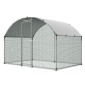 VEVOR Metal Chicken Coop, 9.8x6.5x6.5ft Μεγάλες πίστες κοτόπουλου με κάλυμμα, περίβλημα Doom Roof Hen House με κλειδαριά ασφαλείας, Στυλό πουλερικών για υπαίθριο κλουβί πάπιας για αυλή, φάρμα, αυλή