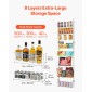 VEVOR Over the Door Pantry Organizer, Οργάνωση και αποθήκευση ντουλαπιών 8 επιπέδων, βαρέως τύπου ατσάλινη κρεμαστή σχάρα μπαχαρικών, ρυθμιζόμενα ράφια τοίχου για καρυκεύματα, για οικιακή κουζίνα μπάνιο πλυντηρίου, λευκό