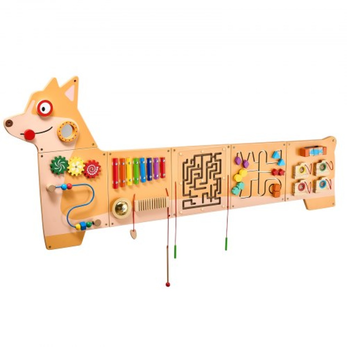 VEVOR Puppy Activity Wall Busy Board Panels, 12 Activities, Montessori Sensory Wall Toy για παιδιά 3-12 ετών, Montessori Learning Activity Center, Ideal for Toddler Playroom Nursroom Classroom