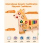 VEVOR Puppy Activity Wall Busy Board Panels, 12 Activities, Montessori Sensory Wall Toy για παιδιά 3-12 ετών, Montessori Learning Activity Center, Ideal for Toddler Playroom Nursroom Classroom